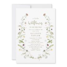 Elegante Little Wildflower Rustic Boho Baby Shower