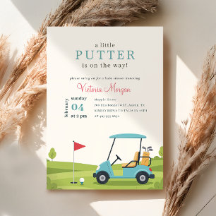 Invitación Elegante Littler Putter Golf Baby Shower