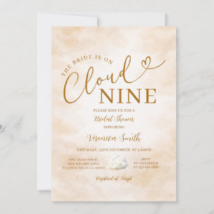 Invitación Elegante Lluvia de Beige Romántico Nube Nueve Desp