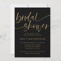 Elegante lluvia de boda con caligrafía en negro y