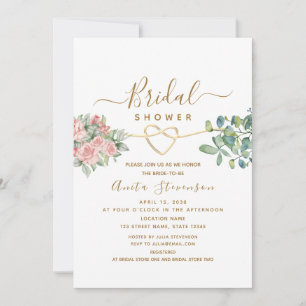 Invitación Elegante Lluvia de Boda Floral Acuarela