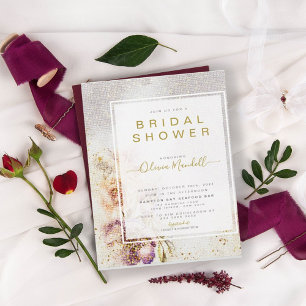 Invitación Elegante lluvia de boda floral pintada a la acuare