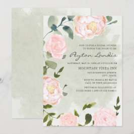 Invitación Elegante lluvia de boda floral rosa de primavera