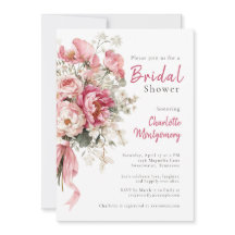 Elegante lluvia de boda floral rosa en acuarela