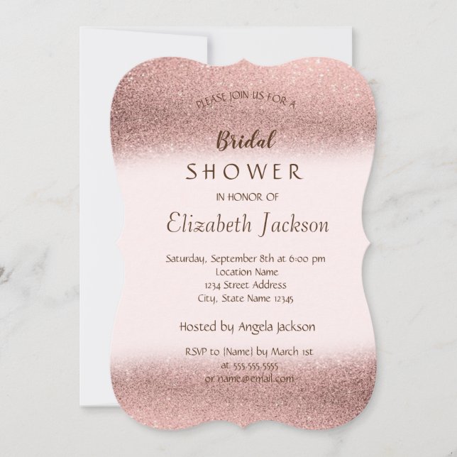 Invitación Elegante Lluvia de Brillo Bokeh Despedida de Solte (Anverso)