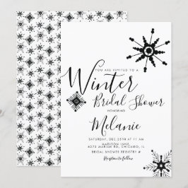 Invitación Elegante lluvia de copos de nieve negros para desp