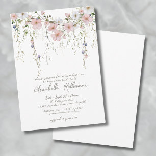 Invitación Elegante Lluvia de Flores Botánicas Florales Nupci