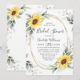 Invitación Elegante Lluvia de Flores de Girasol para Despedid