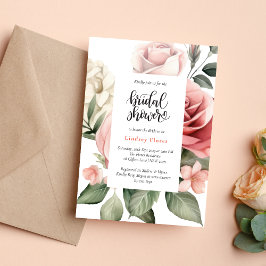 Invitación Elegante Lluvia de Flores de Rosas para Despedida 