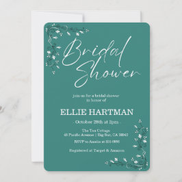 Invitación Elegante lluvia de flores silvestres de bígaro par