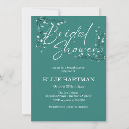 Invitación Elegante lluvia de flores silvestres de bígaro par