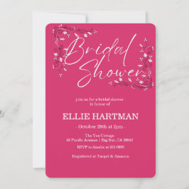 Invitación Elegante lluvia de flores silvestres de bígaro par