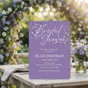 Invitación Elegante lluvia de flores silvestres de boda de Vi