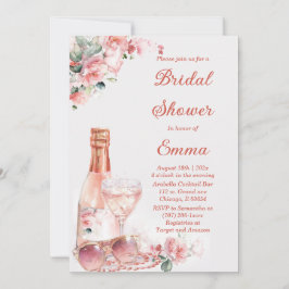 Invitación Elegante Lluvia de Rosas Elegante Bridal Shower
