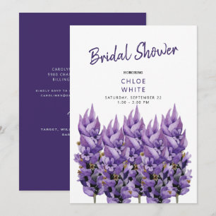 Invitación Elegante lluvia de tallos de lavanda para despedid