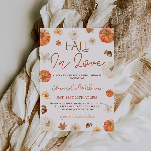 Invitación Elegante lluvia floral Bridal Shower de otoño (Subido por el creador)