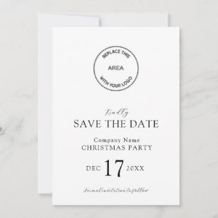 Invitación Elegante logo Compañía Navidades Fiesta Guardar la