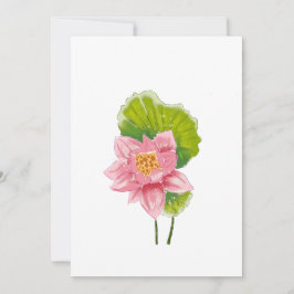 Invitación Elegante Lotus Blossom con hojas verdes