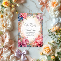 Elegante Love Fancy Floral Bridal Shower QR Code