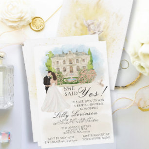 Invitación Elegante Lugar De Ducha Bridal Flores Que Dijo Que