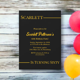 Invitación Elegante Lujo Negro Y Dorado Aniversario Moderno