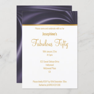 INVITACIÓN ELEGANTE LUJO SATIN DRAPE PURPLE PERSONALIZADO