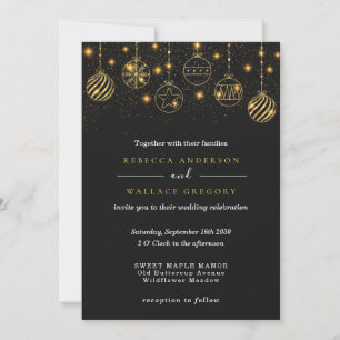 Invitación Elegante lujo vacaciones modernas oro azul negro
