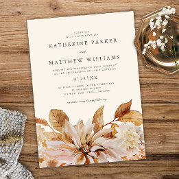 Invitación Elegante luz + Boda de acuarela de otoño aireado