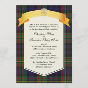 Invitación Elegante MacLellan Tartan Plaid Custom Wedding