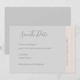Invitación Elegante Madera Gris ClaroGrano Salven Al Boda De 