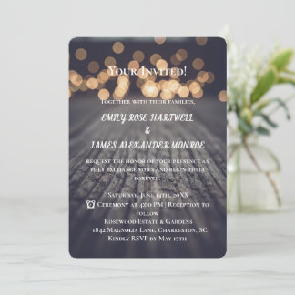 Invitación Elegante madera rústica campestre