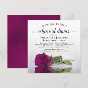 Invitación Elegante magenta Rosa Boda ensayo y cena