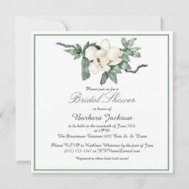 Invitación Elegante Magnolia Blanca Blossom Bridal Shower
