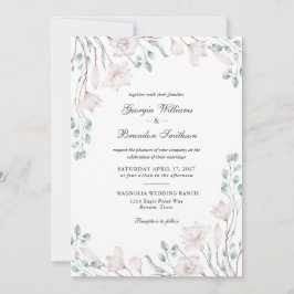 Invitación Elegante Magnolia Eucalyptus Boda Botánico