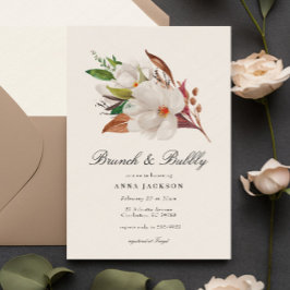 Invitación Elegante Magnolia Floral Bridal Brunch Ducha