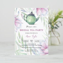 Invitación Elegante Magnolia Floral Bridal Tea Fiesta
