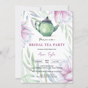 Invitación Elegante Magnolia Floral Bridal Tea Fiesta