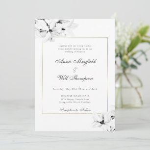 Invitación Elegante Magnolia Moderno Boda clásico del marco d