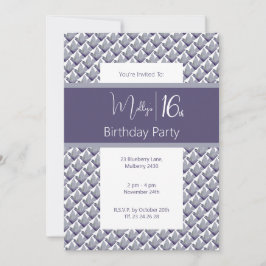 Invitación Elegante Magnolia Púrpura Dulce 16 cumpleaños