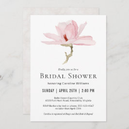 Invitación Elegante Magnolia Rosa Blossom Bridal Shower