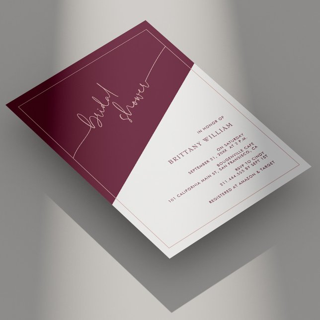 Invitación Elegante malva y Rosa de ducha de novia invitan (Personalized Elegant Mauve and Dusty Rose Bridal Shower Invite)