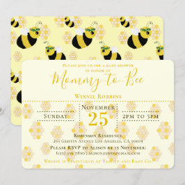 Invitación Elegante mami de miel amarilla para ser Baby Showe