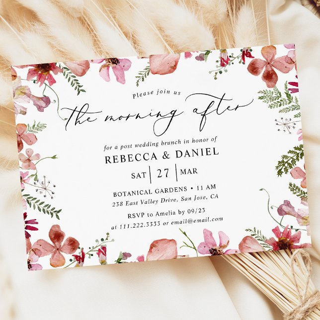 Invitación Elegante mañana floral después de brunch Boda (Subido por el creador)