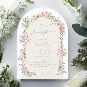 Invitación elegante manantial floral primavera Bridal Shower