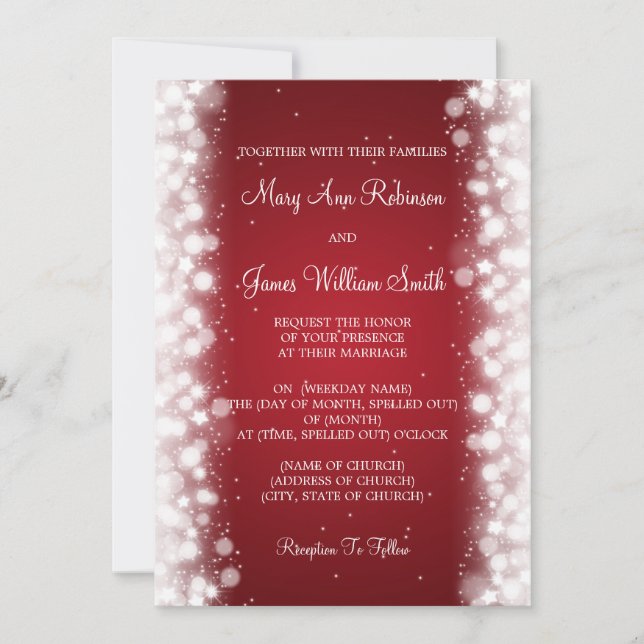 Invitación Elegante mancha roja (Anverso)