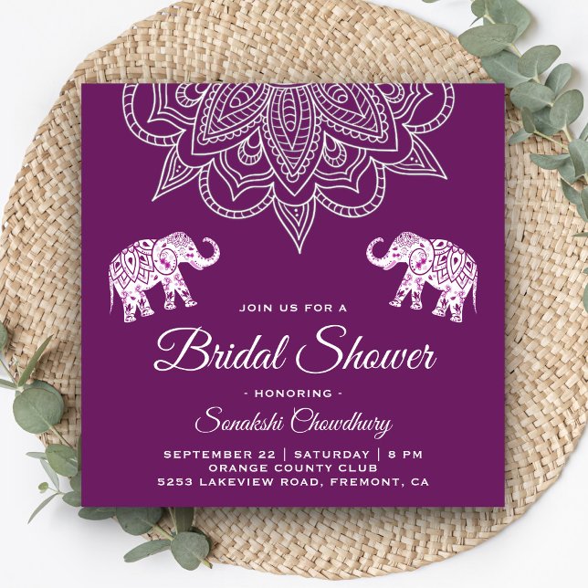Invitación Elegante Mandala Morado para Despedida de Soltera  (Subido por el creador)