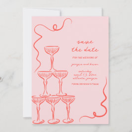 Invitación Elegante Mano Vintage Dibujada Guardar La Fecha