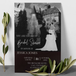 Invitación Elegante Mansión de Halloween Bridal Shower