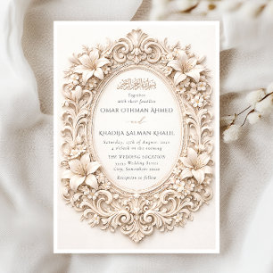 Invitación Elegante marco barroco floral islámico boda