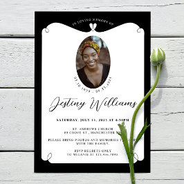 Invitación Elegante marco cardíaco adorando la memoria Foto F